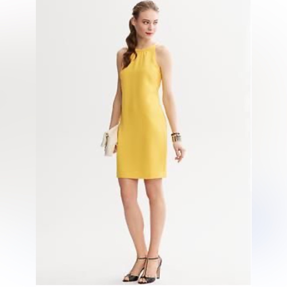 Banana Republic Yellow Midi Dress Size 10